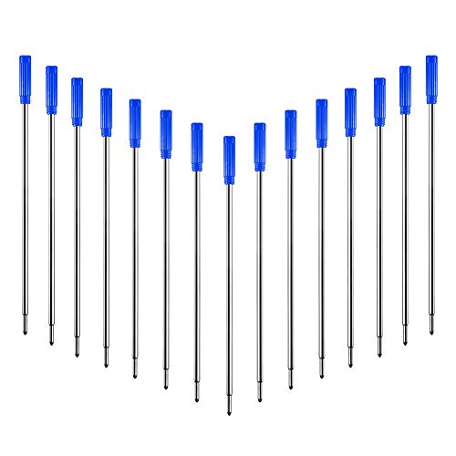 Dunbong Blue Ink Refill Pack Of 5, Replaceable Ballpoint Pen Refills, Medium Point Metal Refill (Blue) #TOP3