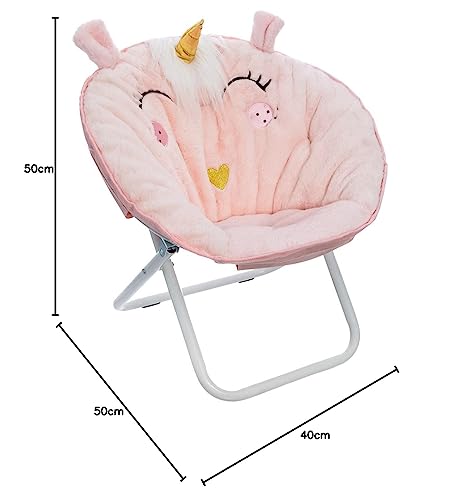 Fauteuil Licorne Enfant Rose Pliable, Atmosphera