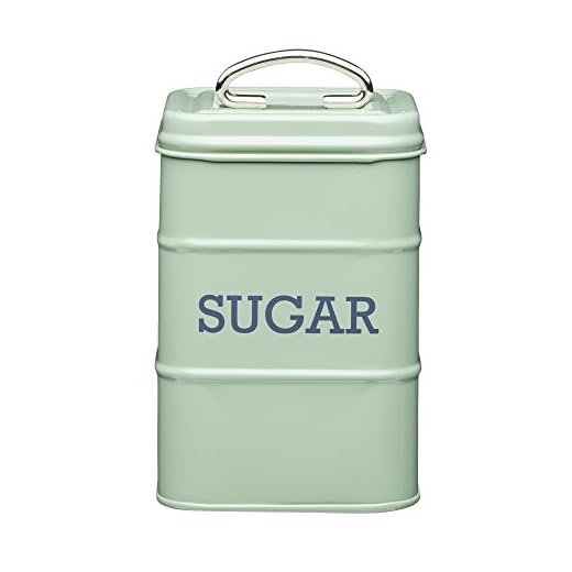 Kitchencraft Living Nostalgia Metal azucarero, 11 x 17 cm (4 "x 6.5") – English Sage, acero, verde, 10,7 x 10,7 x 16,5 cm