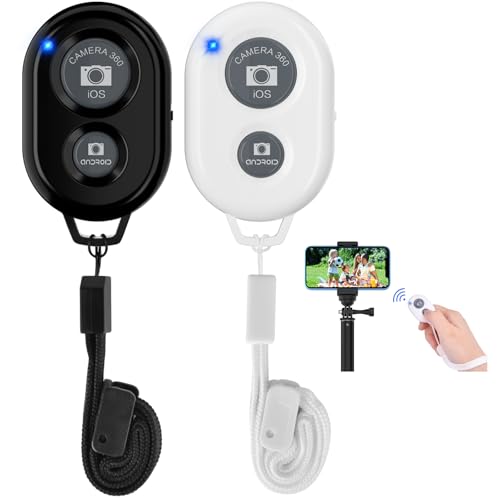 TESECU Telecomando Bluetooth, Telefono Cellulare, Bluetooth, Selfie Remoto, Telecomando per iOS, Smartphone Android, Bianco, Nero (2 Pezzi) TESECU Telecomando Bluetooth, Telefono Cellulare, Bluetooth, Selfie Remoto, Telecomando per iOS, Smartphone Android, Bianco, Nero (2 Pezzi)