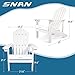 SNAN Adirondack Chair Weather Resistant with Cup Holder, Chair for Patio&Lawn & Garden,Poly Lumber,Fade-Resistant,All-Weather,Wood-Like Processing and Sturdy Outdoor Chair (White)
