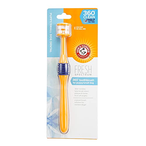 ARM & HAMMER Fresh Spectrum 360° Cepillo de Dientes para cachorros y perros pequeños - Limpia en profundidad toda la superficie de los dientes y elimina la placa y el sarro