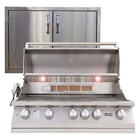 Lion Premium Grills 40" Natural Gas Grill L90000 with Made in USA 32" Double Door Package Deal Cover