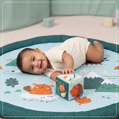 Image of Tidy Sleep Baby Play Mat | Activity Play Mat with 1 Dice Cube Toys, | Foldable & Travel-Friendly (Let's Explore)