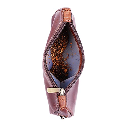 Leather Tobacco Pouch & Pipe Carrying Case (Brown) #TOP1