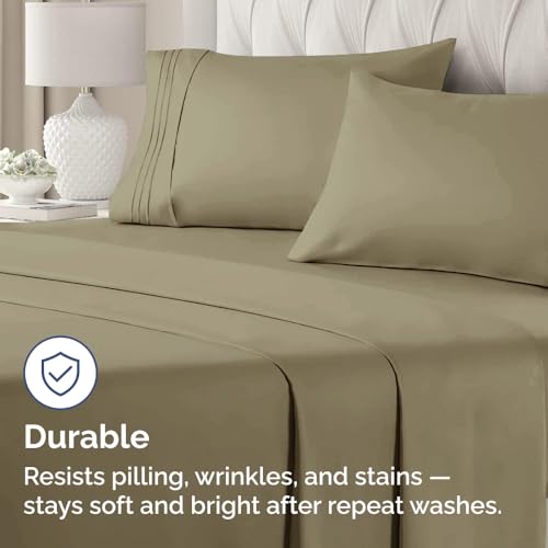 King Pillow Cases Set of 4 - Ultra Soft Hotel Quality Pillowcase Covers - Comfy, Cozy & Wrinkle Free - Shrinkage, Stain and Fade Resistant - Machine Washable Pillow Protectors - 4 Piece Set - Khaki by CGK Unlimited - Image 4