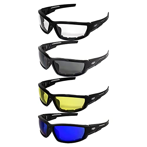 Image of Global Vision Sly Breathable Padded Motorcycle Safety Sunglasses ANSI Z87.1 Black Shades for Men & Women