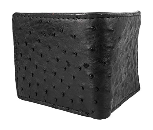 Package Exotic Genuine Ostrich Leather Belt and Wallet Color Black2