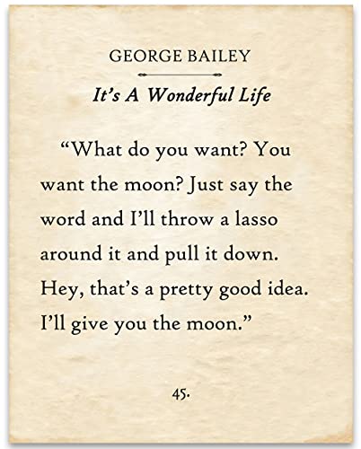George Bailey - It's a Wonderful Life - 11x14 Unframed Typography Book Page Print - Makes a Beautiful Wedding, Anniversary, and Valentine's Day Gift Under $15