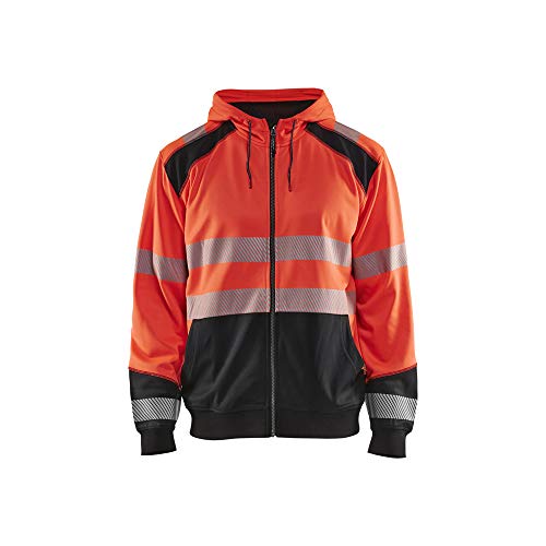 Pull à capuche haute visibilité bicolore Blaklader 35462528 rouge et noir résistant taille L