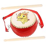 SHOWERORO 1 Set Dragon Pattern Hand Drum Educational Music for Portable Stage Performance Percussion