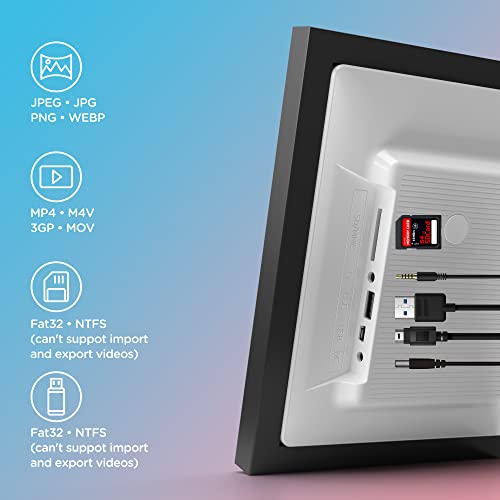 Skyzoo Digital Picture Frame 10.1 Inch FHD IPS Touch Screen Digital