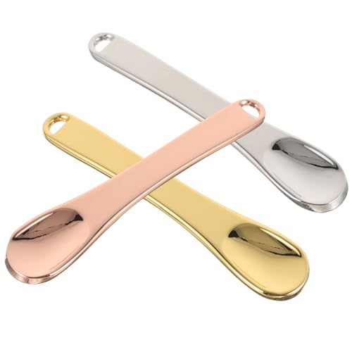 NIYANGLE Espátula Cosmética de Aluminio 3piezas para Maquillaje Facial, Fácil de Usar y Control de Cantidad, Adecuado para Cuidado Facial en Viajes y Salones de Belleza