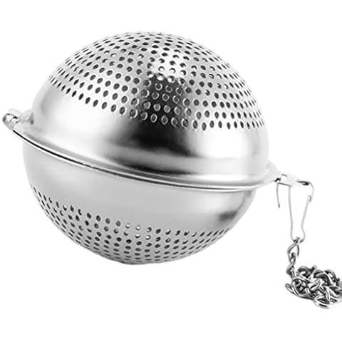 Osuner Tea Infuser, Stainless Steel Mesh Tea Ball Infuser Tea Filter Kitchen Accessories for Loose Tea Leaves Spices Seasonings 5.2CM Cover