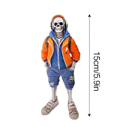 Statue de crâne et mini figurines squelettes pour déco maison