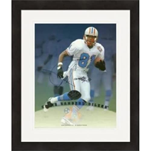 Autograph Warehouse 410245 Chris Sanders Autographed 8 x 10 in. Photo Houston Oilers Matted & Framed