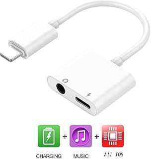[Apple MFi Certified] Charger for iPhone Headphones Splitter Adapter,2 in 1 Lightning to