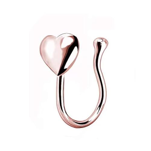 Oyalma Zircon Heart Cross Nose Cuff Fake Piercing Nose Ring Faux Piercing Clip On Ear Cuff Earrings Goth Body Jewelry #TOP5