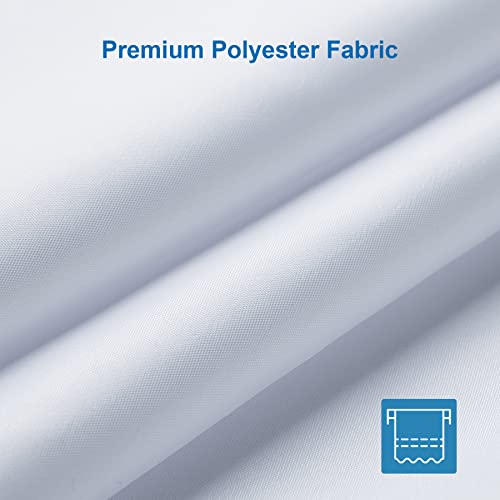 Amazer Extra Long Shower Curtain Liner Washable, 72 X 96 Inches, Fabric White Shower Liner With 2 Bottom Stones, Waterproof 2-In-1 Shower Curtain And Liner, 12 Grommet Holes, Hotel Quality, White #TOP1
