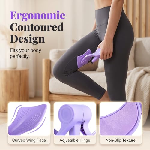 Image of Pelvic Floor Exercise Device for Men Women, Inner Thigh Trainer Leg Workout Equipment, Compact Portable Inner Thigh Exerciser for Home Office, Real Muscle Strength