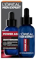 L’Oréal Men Expert Hyaluron Serum gegen Falten für Männer, Anti-Aging Feuchtigkeitspflege für müde und matte Haut, Herren Gesichtsserum hochdosiert mit Hyaluronsäure, Power Age, 1 x 30 ml