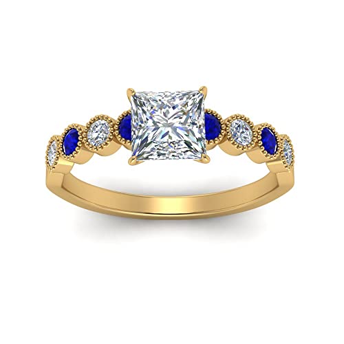 Bague de fiançailles vintage sertie de lunette antique pour femme