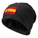 Gorro de invierno para hombre, diseño de bandera de España, Estilo negro, Talla única