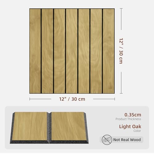 Paneles de pared de listones WADILE de PVC autoadhesivos imitación roble de 30x30 cm 2