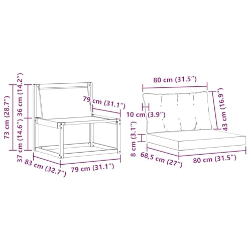 Sofá de jardín modular de 249 cm para renovar tu terraza con madera de acacia 8