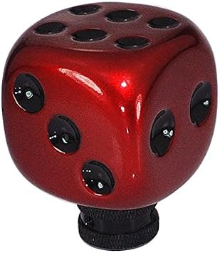 Automatic Shift Knob Adapter With Dice Steering Wheel and Hurst Shifter - 3 Adapters Fit Car, Truck, SUV - Red
