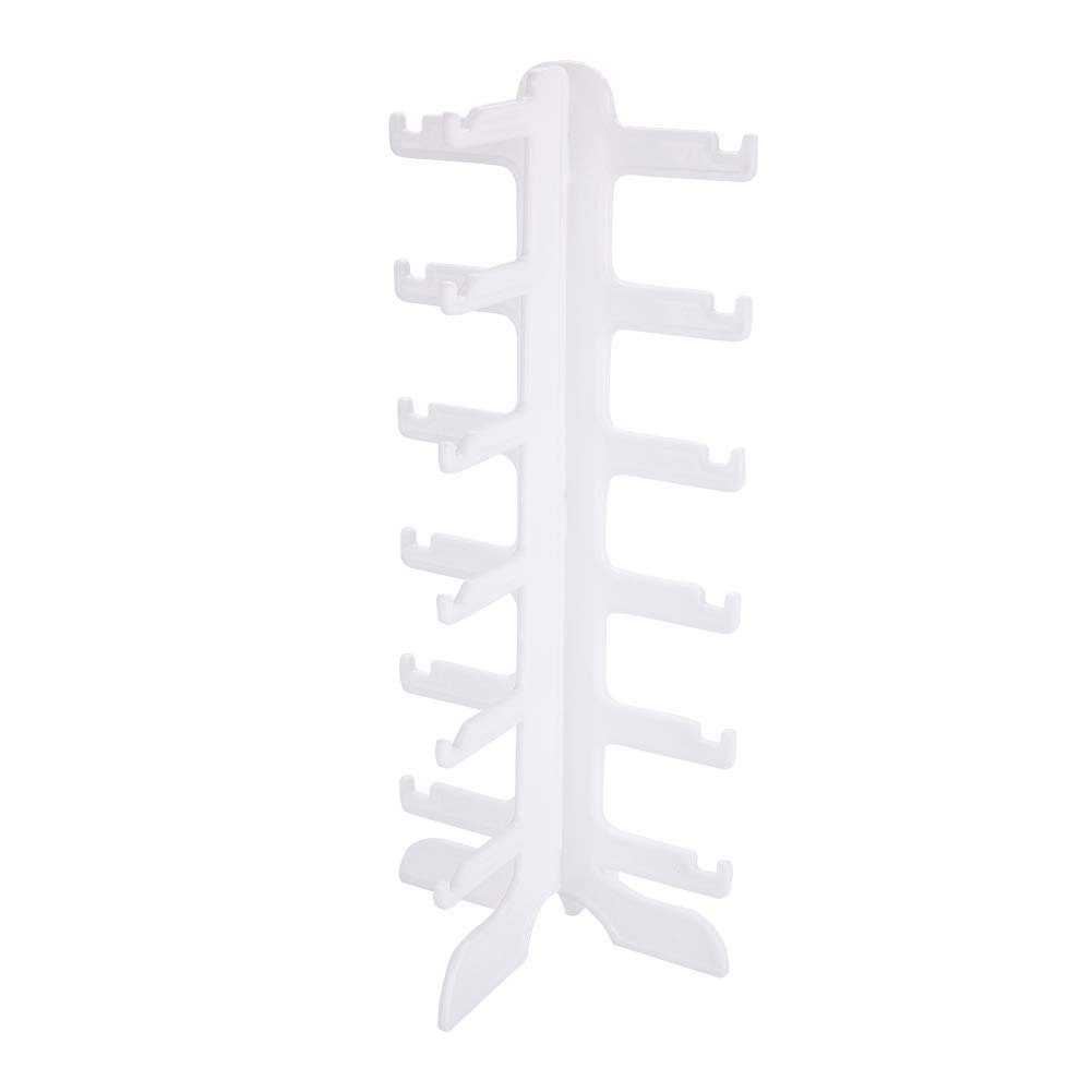 Stojak na Okulary Przeciwsłoneczne, Biały Organizer na 6 par, Uchwyt Wyświetlacz, 35,5 x 15,8 cm, do Biurka