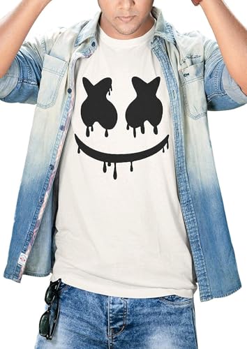 Image of Marshmello White Printed Polyester T-Shirt for Men and Women
