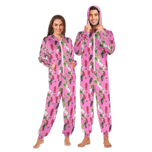 Pijama enterizo para adultos con capucha, disfraz de Halloween, color rojo, negro, blanco, fruta, rosa intenso, Grosella, rojo, negro, blanco, fruta, rosa intenso, S