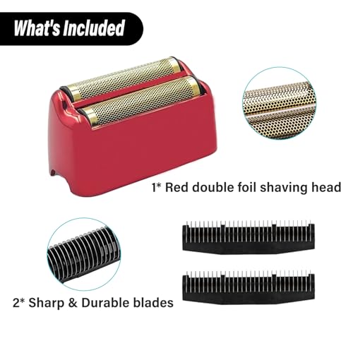 Image of Compatible with BaByliss Pro FX3 Foil Shaver Replacement Head - 1Pack Red | Rplacement Foil Compatible with BaBylisspro FX3 Professional High Speed Foil Shaver Top, FXX3RF Blade Parts with 2 Cutters