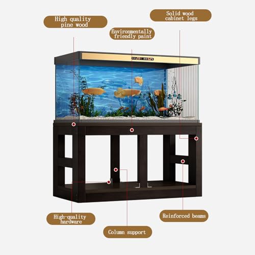 Supporto per Acquario in Legno - Robusto Supporto per Acquario con Spazio di archiviazione Multistrato per casa e Ufficio, Perfetto per acquariofili, terrari per Tartarughe e Animali domesti