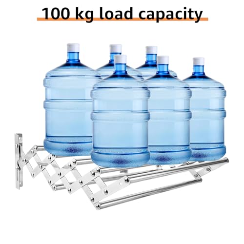 GBACHOOSE Wäscheständer Wandmontage, 42-80cm Wäscheständer Wand Ausziehbar Klappbar, Tragkraft 100 kg Wäschetrockner Ausziehbar mit 7 Stangen,Superstarke Tragfähigkeit für Bad Balkon Wäschekammer