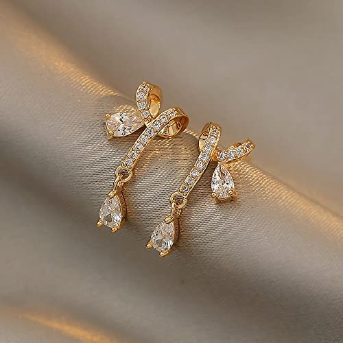 Boucle d'oreille en Zircon avec perles pendantes et pompon pour style bohème