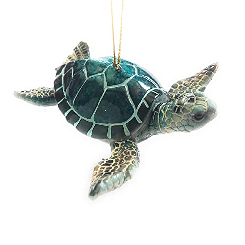 Christmas Ornaments - Hand-Painted - Stocking Stuffers, Scuba Divers And Ocean Lovers (Blue Sea Turtle) #TOP3