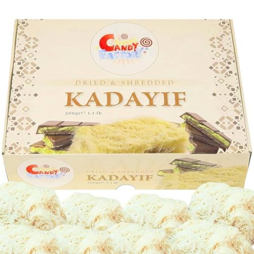 Sarah's Candy Factory Dried and Shredded Kadayif Kataifi Fillo Dough 5 Pack 500g 1.1 lb Each Traditional Phyllo for Middle Eastern and Mediterranean Desserts No Additives Shelf Stable