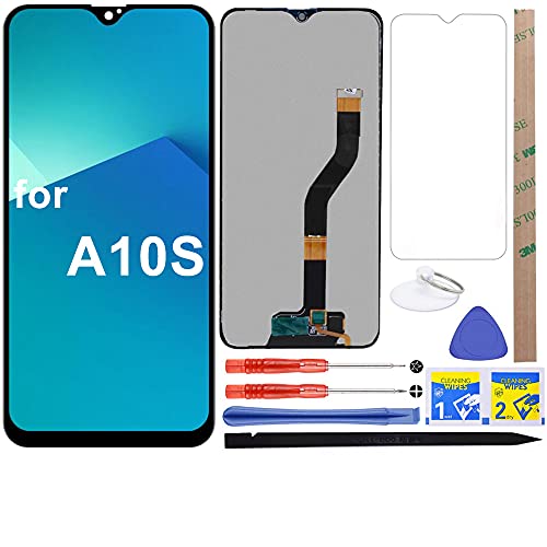 A10S LCD Screen Replacement Touch Digitizer Display 6.2" (Black) for Samsung Galaxy A10S 2019 A107/DS A107F A107FD with Tempered Glass and Repair Tools