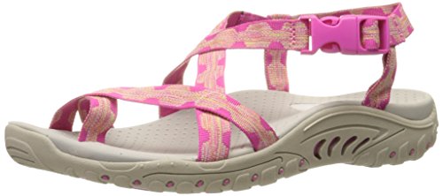 Skechers Women's Reggae Haystack Toe Ring Sandal,Fuchsia/Amp/Natural,11 M US