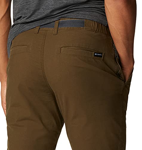 Columbia Calça masculina com cinto Wallowa, verde-oliva, 36L x 32C