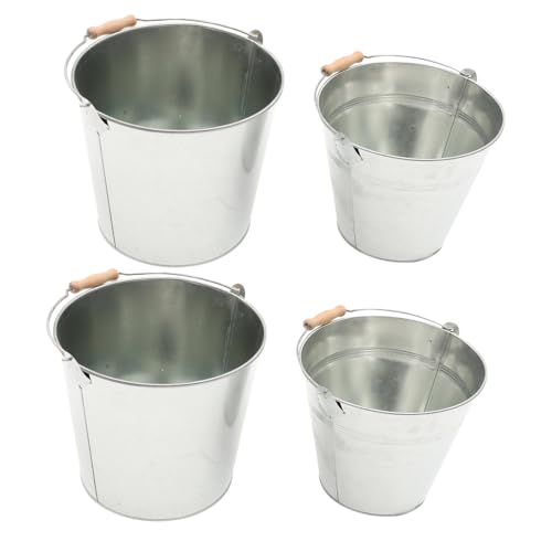 CIYODO 2pcs Large Capacity Iron BBQ Charcoal Barrel for Outdoor Grill Heavy Duty Holder Iron Ash Can for Charcoal BBQ and Burner Bin Storage