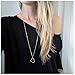 Yheakne Boho Long Heart Pendant Necklace Gold Outline Heart Necklace Chain Hollow Heart Drop Necklace Minimalist Necklace Jewelry for Women