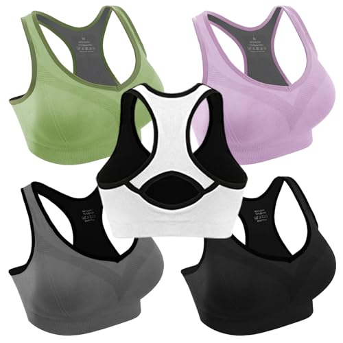 Image of Double Couple Sports Bras for Women Racerback High Impact Support Gym Top