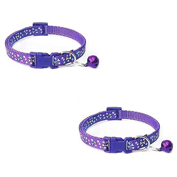 RvPaws 10 MM Puppy & Cat Collar Belt with Bell, Soft Adjustable Bone and Star Printed Puppy Kitten Necktie Collar (Pack of 2) (B0C3D5HG8P) Amazon Price History, Amazon Price Tracker