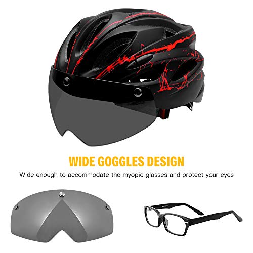 Honelife Capacete para Ciclismo, com Óculos Magnéticos Destacáveis