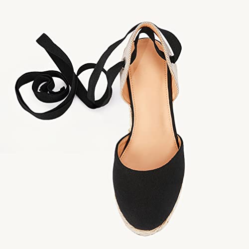 Juliet Holy Womens Lace Up Espadrilles Closed Toe Wedges Sandals Strappy Slingback Platform Heels #TOP2