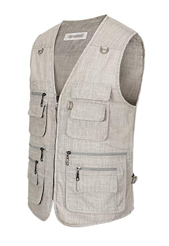 Hbufnha Outdoor Vest Fishing Safari Travel Work Vests With Multi Pockets Summer Lightweight Jacket Cargo Outerwear 02-Be-2Xl #TOP6
