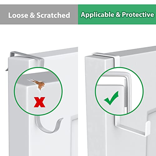 Over The Door Hooks 10 Pack, Z-Shaped Door Hanger Hook Fits The 1 3/8” And 1 3/4” Door Widths, Reversible Sturdy Metal Over Door Hooks For Hanging Clothes, Coats, Towels And Shoe Organizers (White) #TOP3